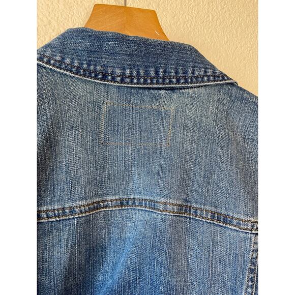 Banana Republic Medium Wash Y2K Boho Style Button Up Denim Jack Small - Picture 7 of 10